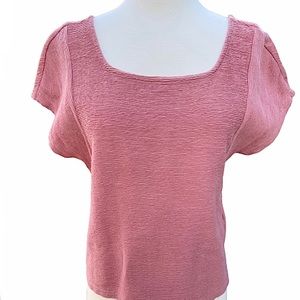 💖 Madewell Textured Cotton Short Sleeved Pullover Top